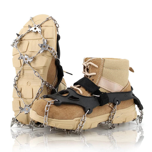 Griptik Crampons – 18 Stainless Steel Spikes + Chains (One Size)