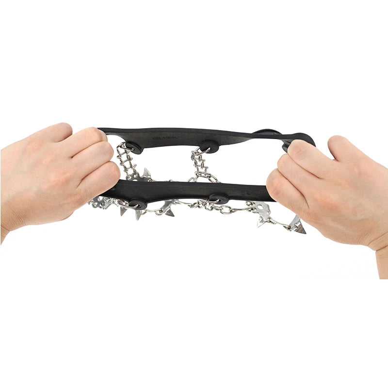 Griptik Crampons – 18 Stainless Steel Spikes + Chains (One Size)