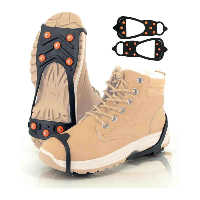 Griptik Ice Cleats – 8 Stainless Steel Spikes, Lightweight (One Size)